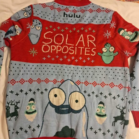 HULU SOLAR OPPOSITES UGLY CHRISTMAS SWEATER XL NWT - Picture 4 of 7